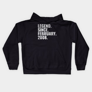 Legend since February 2008 Birthday Shirt Happy Birthday Shirts Kids Hoodie